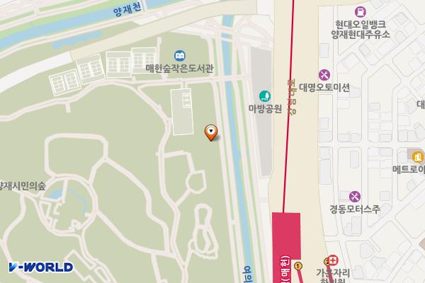 양재근린공원 위치 지도 — 서울특별시 서초구 동산로 35 (양재동)