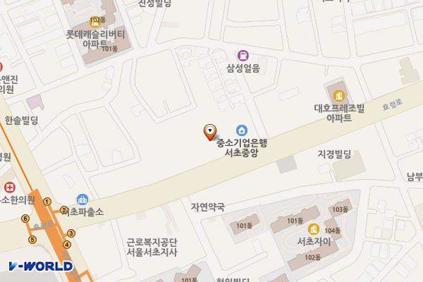 대한건축사협회 위치 지도 — 서울특별시 서초구 효령로 317, 대한건축사협회 (서초동)