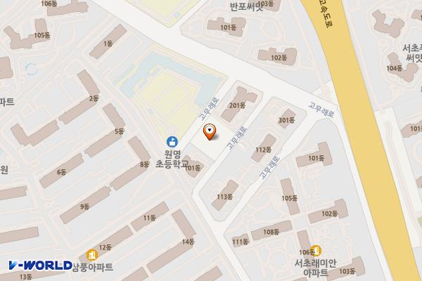 서초쇼핑 위치 지도 — 서울특별시 서초구 고무래로 90-7, 서초쇼핑 (서초동)