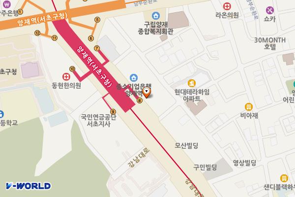보은빌딩 위치 지도 — 서울특별시 서초구 강남대로 212, 보은빌딩 (양재동)