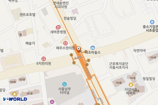 남부터미널역 위치 지도 — 서울특별시 서초구 서초중앙로 지하31, 남부터미널역 (서초동)