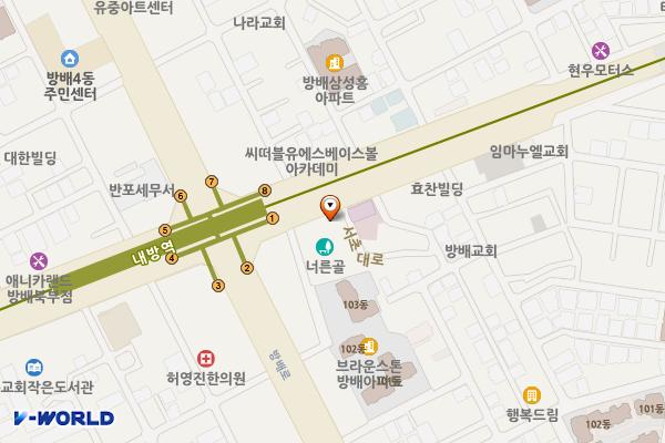 너른골어린이공원 화장실 위치 지도 — 서울특별시 서초구 서초대로 114-8, 방배동 제1경로당 (방배동)