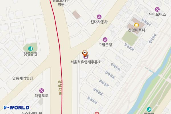 양재주유소 위치 지도 — 서울특별시 서초구 바우뫼로 178, 양재주유소 (양재동)