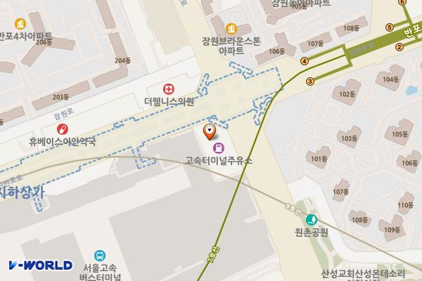 대성산업㈜터미널주유소 위치 지도 — 서울특별시 서초구 신반포로 222, 고속터미널주유소 (반포동)