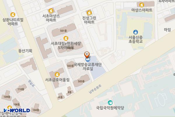 국제방송교류재단 1층 위치 지도 — 서울특별시 서초구 남부순환로 2351, 국제방송교류재단 (서초동)