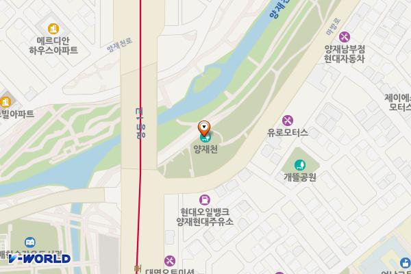 양재천근린공원 영동1교 위치 지도 — 서울특별시 서초구 양재천동자전거길 447, 양재천근린공원 공용화장실 (양재동)
