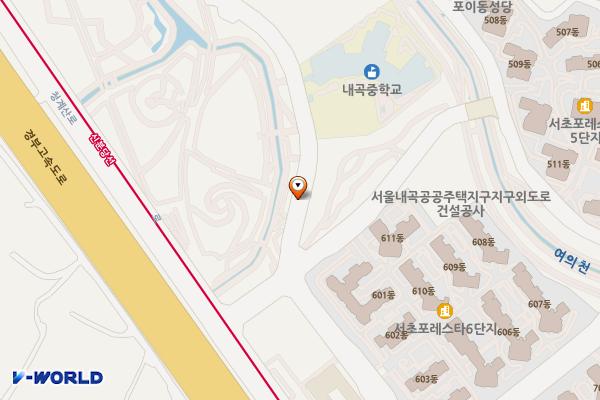 청계산수변공원 입구 위치 지도 — 서울특별시 서초구 신원동 288