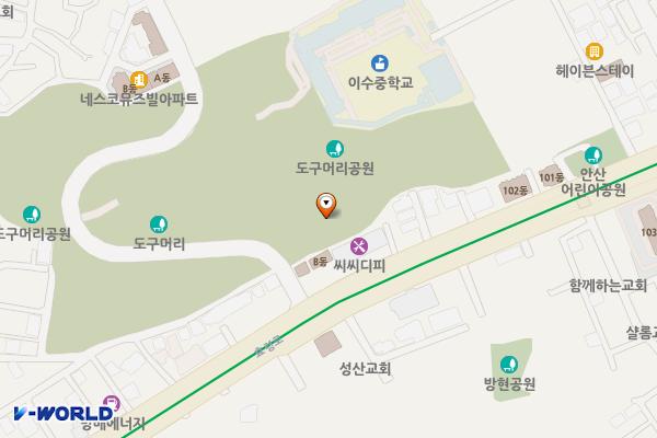 도구머리근린공원 위치 지도 — 서울특별시 서초구 방배동 산 75-4