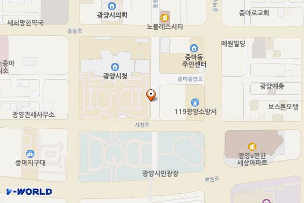 중동 1336 위치 지도 — 전남광주통합특별시 광양시 중동 1336