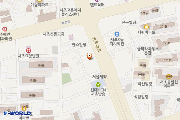 코스모스악기 위치 지도 — 서울특별시 서초구 반포대로 27, 코스모스 악기 (서초동)