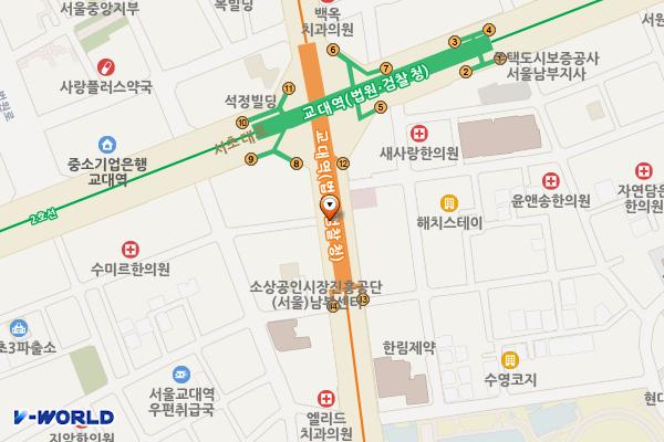 교대역
2호선 위치 지도 — 서울특별시 서초구 서초대로 지하294, 교대역 (서초동)