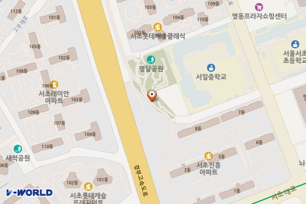 명달근린공원 위치 지도 — 서울특별시 서초구 서초동 1313-17