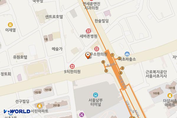 일복빌딩 위치 지도 — 서울특별시 서초구 효령로 285 (서초동)