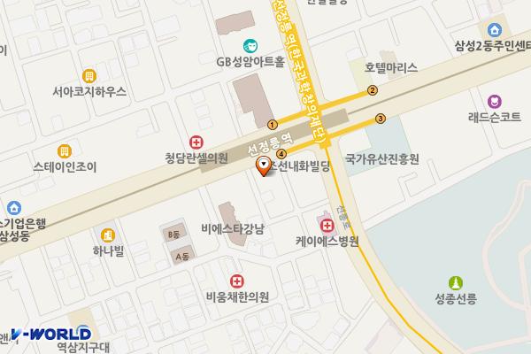 강남시니어플라자 공중화장실 위치 지도 — 서울특별시 강남구 봉은사로 332