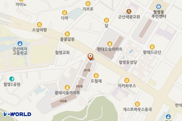 월명동 11 위치 지도 — 전북특별자치도 군산시 월명1길3, (월명동 , 클래시움)
