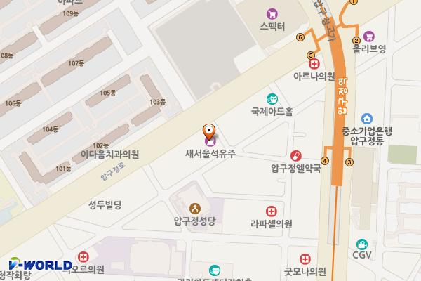 ㈜새서울석유 위치 지도 — 서울특별시 압구정로 154 (신사동)