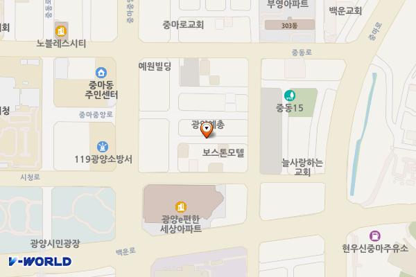 중동 1334 위치 지도 — 전남광주통합특별시 광양시 중동 1334