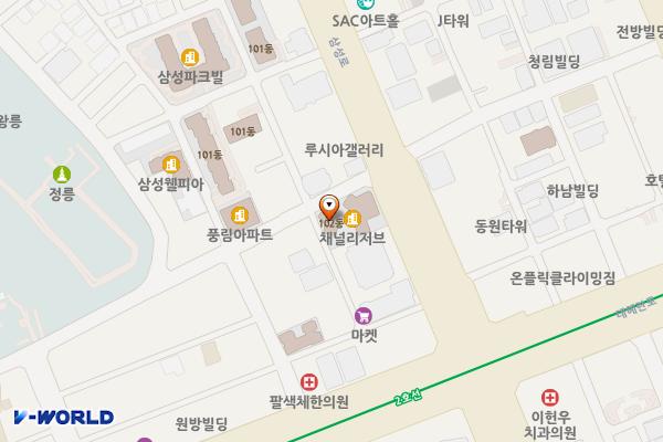 채널리저브 위치 지도 — 서울특별시 삼성로 517 (삼성동)