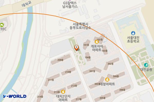 한마음어린이공원 위치 지도 — 서울특별시 강남구 개포동 12-3