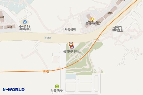 주)중앙에너비스수서지점 위치 지도 — 서울특별시 광평로 202 (수서동)