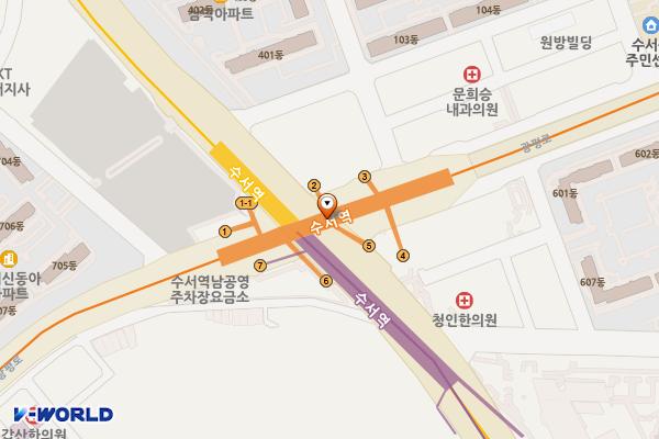 수서역(3) 위치 지도 — 서울특별시 강남구 광평로 지하270(수서동)