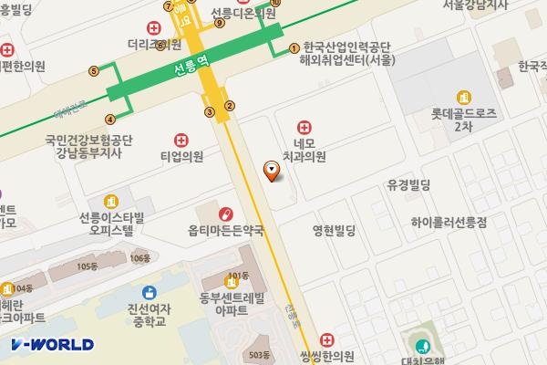 세한889타워 위치 지도 — 서울특별시 선릉로 428(대치동)
