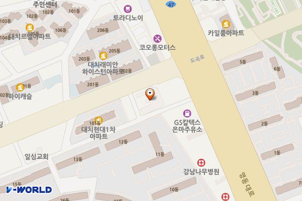 천주교 서울대교구 대치2동성당 위치 지도 — 서울특별시 도곡로 540