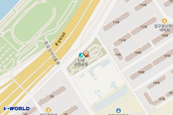 신사근린공원 위치 지도 — 서울특별시 강남구 압구정동422