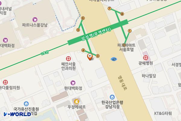글라스타워 위치 지도 — 서울특별시 테헤란로 534 (대치동)