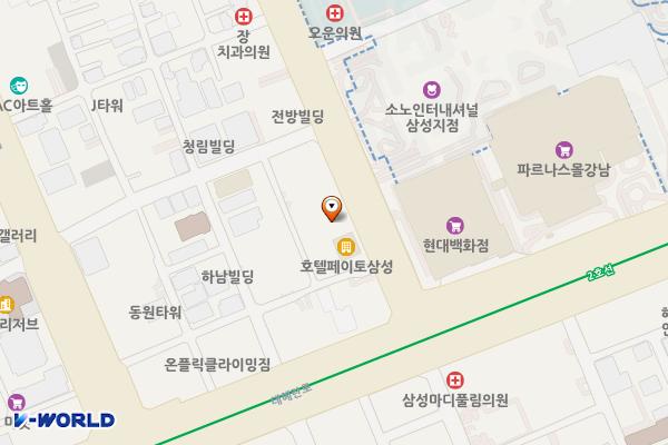 (주)서영제이앤에스 위치 지도 — 서울특별시 강남구 테헤란로87길 13, 서영빌딩 (삼성동)