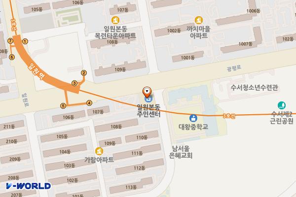 일원본동주민센터 위치 지도 — 서울특별시 강남구 광평로 126