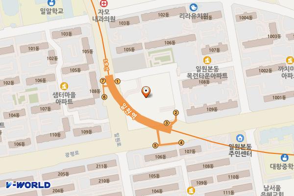 일원역(3) 위치 지도 — 서울특별시 강남구 일원로 지하121(일원동)