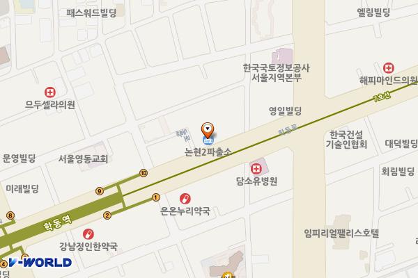 논현2파출소 위치 지도 — 서울특별시 강남구 학동로227