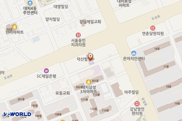 강남메이저의원(구 미즈메디병원) 위치 지도 — 서울특별시 도곡로 452 (대치동)