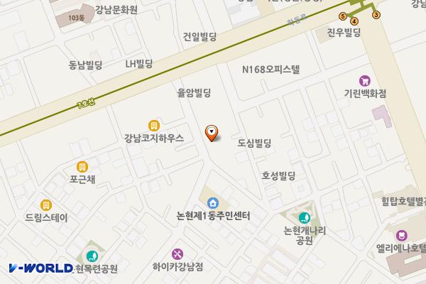 논현2호 주차장 위치 지도 — 서울특별시 학동로20길 13