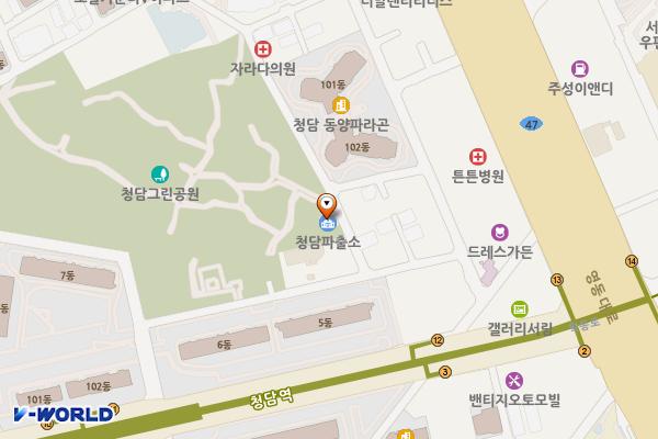 청담파출소 위치 지도 — 서울특별시 강남구 학동로95길19