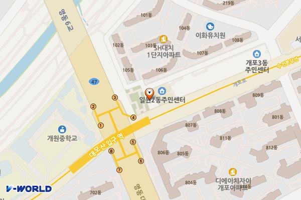 강남장애인복지관 위치 지도 — 서울특별시 강남구 개포로 605