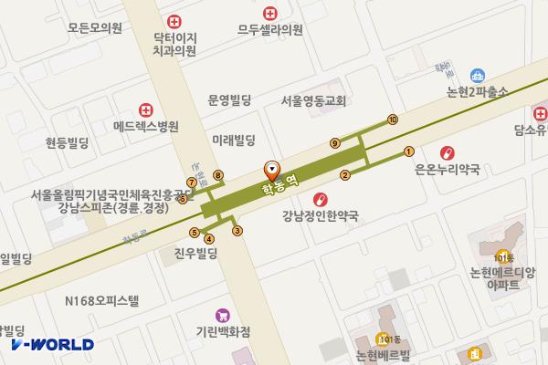 학동역(7) 위치 지도 — 서울특별시 강남구 학동로 지하180(논현동)