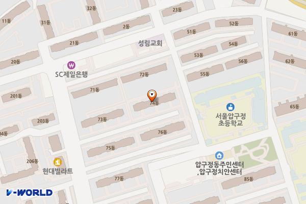 금강쇼핑센터 위치 지도 — 서울특별시 압구정로 201 (압구정동)