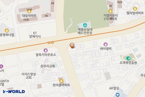 빌딩 숨(EMK 뮤지컬 컴퍼니) 위치 지도 — 서울특별시 강남구 논현로 176, 빌딩 숨 (도곡동)