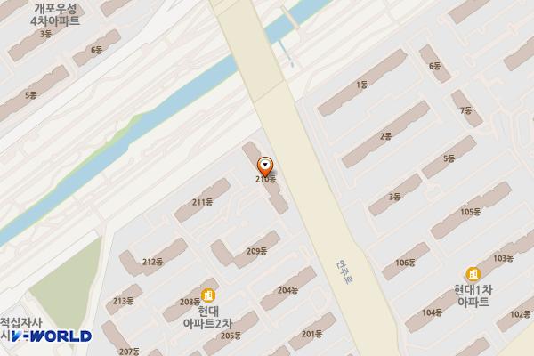 현대2차상가(우성빌딩) 위치 지도 — 서울특별시 강남구 언주로 107 (개포동, 현대2차아파트)