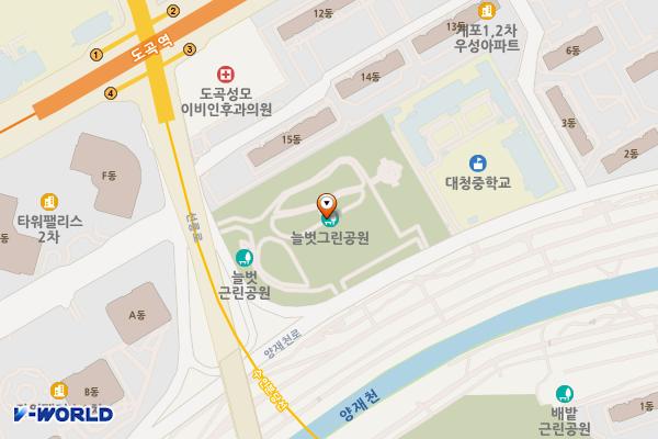 늘벗근린공원 위치 지도 — 서울특별시 강남구 대치동501