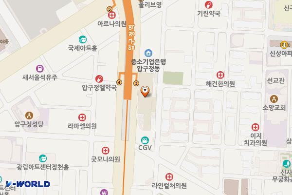 ANDAZ(지하층) 위치 지도 — 서울특별시 논현로 854(신사동)
