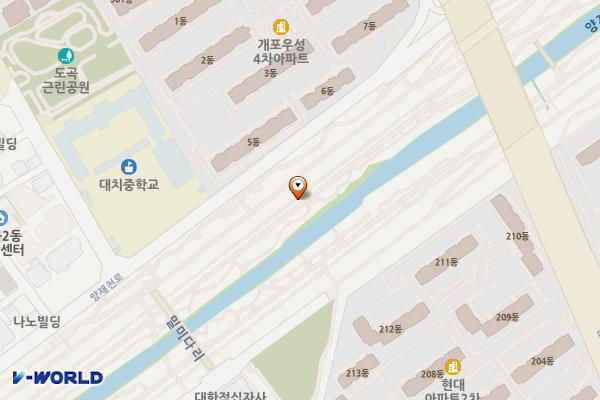 양재천(밀리미교) 위치 지도 — 서울특별시 강남구 도곡동 468