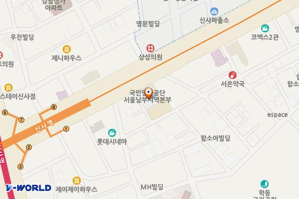 국민연금공단 위치 지도 — 서울특별시 강남구 도산대로 128