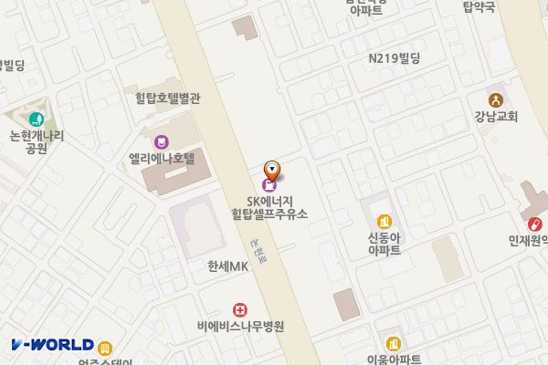 SK힐탑 주유소 위치 지도 — 서울특별시 논현로 640 (논현동)
