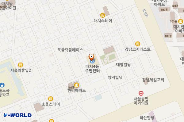 대치4문화센터 위치 지도 — 서울특별시 강남구 도곡로 77길 23