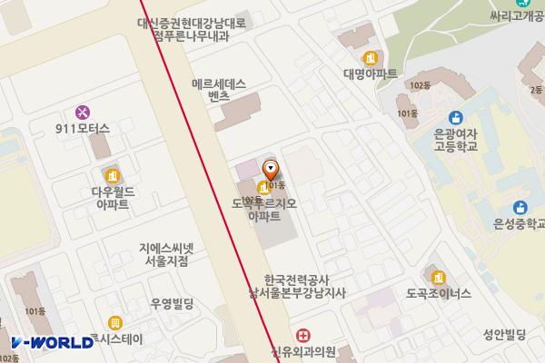 도곡푸르지오102동 위치 지도 — 서울특별시 강남대로54길 6 (도곡동)