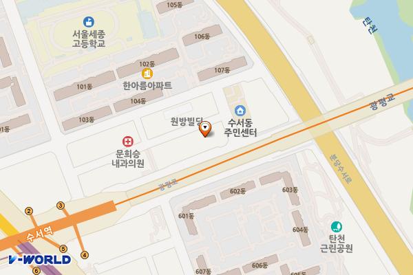 사이룩스오피스텔(서관동) 위치 지도 — 서울특별시 광평로 295 (수서동)