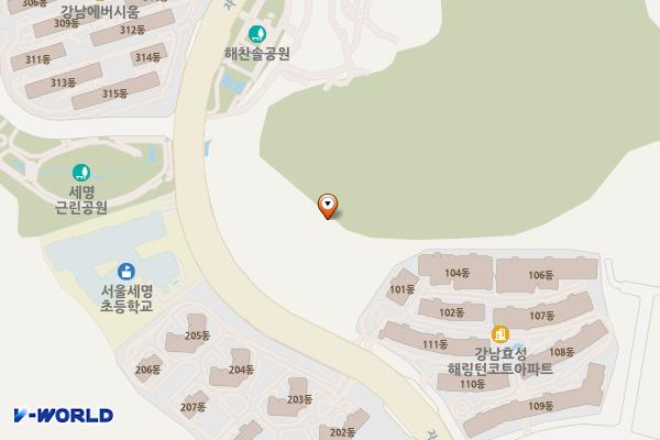 세곡근린공원 위치 지도 — 서울특별시 강남구 세곡동 산50-15